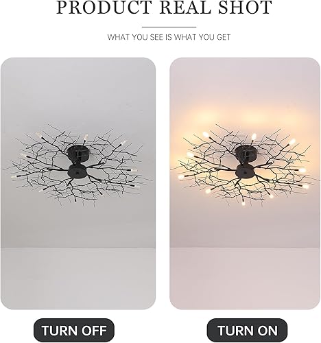 Miniatura 6 de Modernas Luces de Techo LED de Rama de Árbol en Hierro para Sala de Estar y Dormitorio, Candelabros para Decoración del Hogar, Luminarias