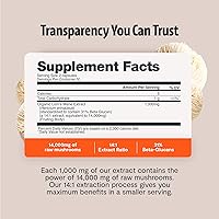 Vista 4 de FreshCap Lions Mane 14,000mg – Triple Extracted 14:1 Mushroom Supplement Capsules with 31% Beta-Glucans – Fruiting Body Only Nootropic for Memory