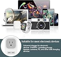 Vista 6 de Mapambo Convertidor de voltaje de 220 V a 110 V de EE. UU. a Europa con 2 puertos USB, 2 USB C, convertidor de adaptador de corriente internacional