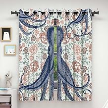 Kraken Personalized Octopus Noise Blocking Curtains, Doorway Curtain Light Reducing 55in Width by 72in Height