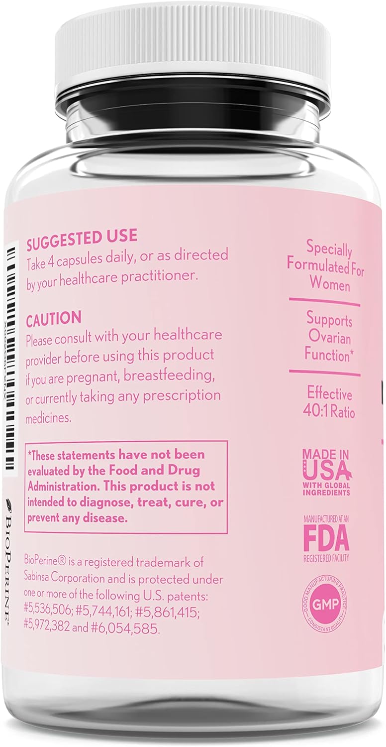 Unico Organics Myo-Inositol Advanced with Folate & D-Chiro Formulated for Women Hormonal Balance & Healthy Ovarian Function, Ratio 40 is to 1, Vitamin B8, No Gluten,120 Capsules : Health & Household