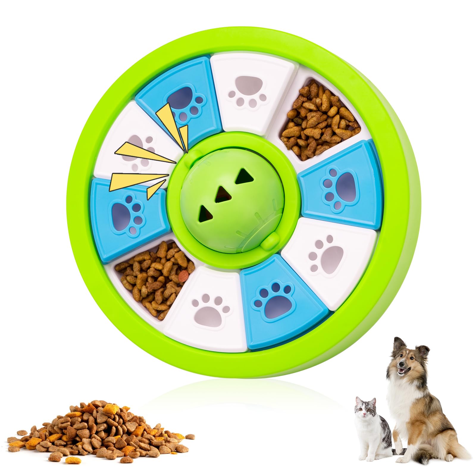 Coolplay Dog Puzzle Toys for IQ Training & Mental Enrichment, Interactive Dog Toys Boredom Slow Feeder Treat for Small Medium Green