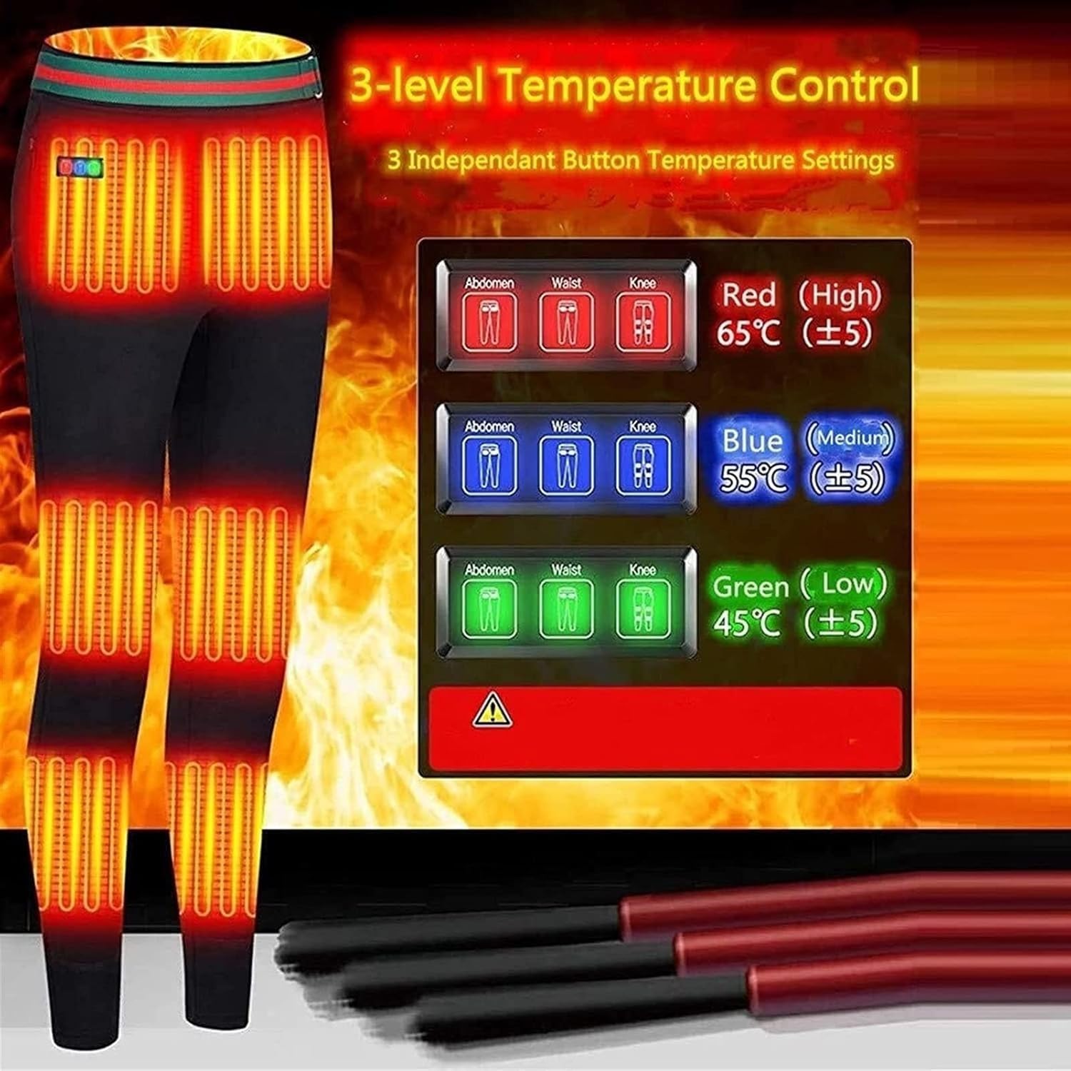 Ropa Interior térmica, Traje Calefactor, Ropa Interior eléctrica de Invierno para Mujer, Pantalones térmicos Lavables, para Senderismo al Aire Libre, esquí, Pesca, Acampada (Gris, L)