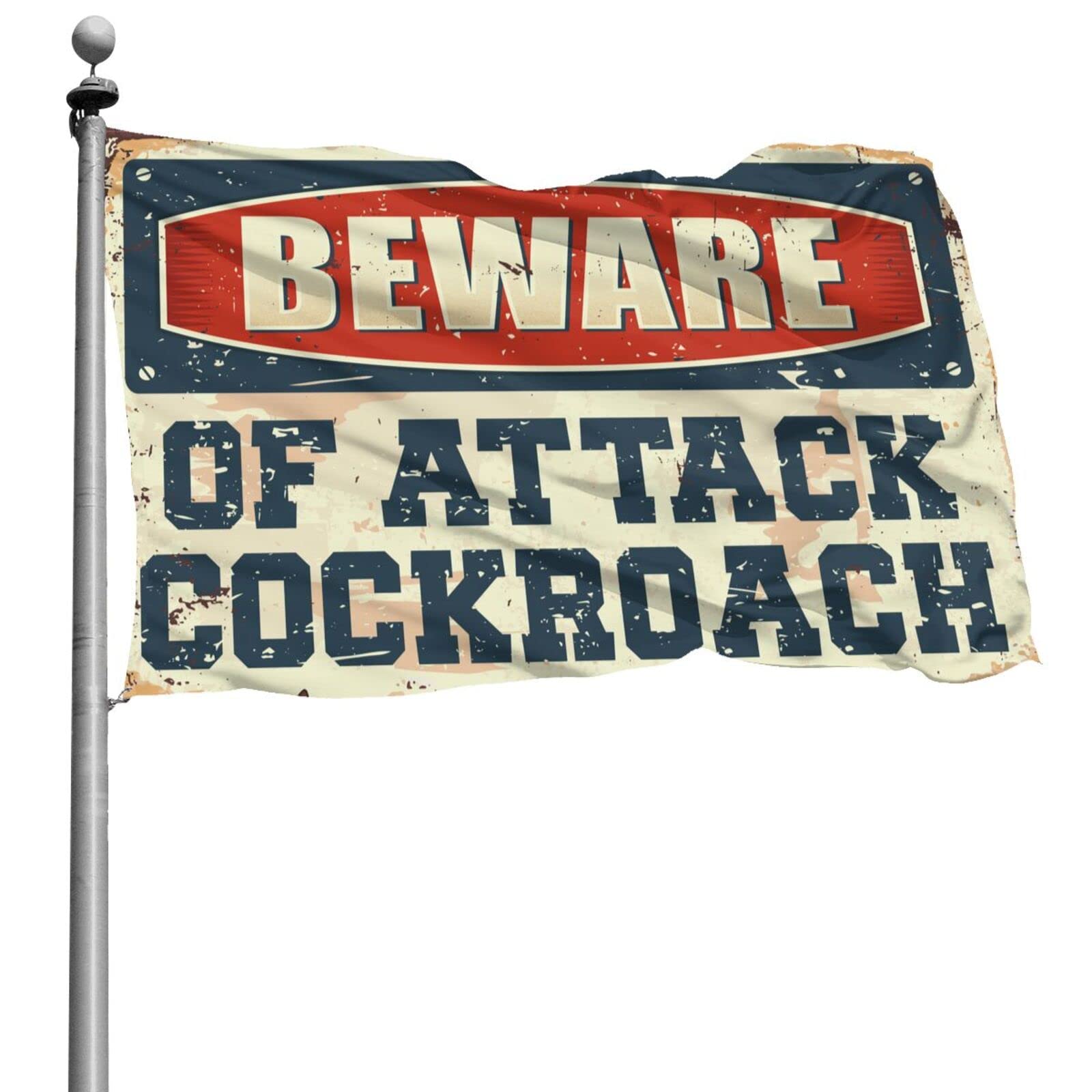 Drapeaux amusants Beware of Attack pour une décoration de chambre d'étudiant originale
