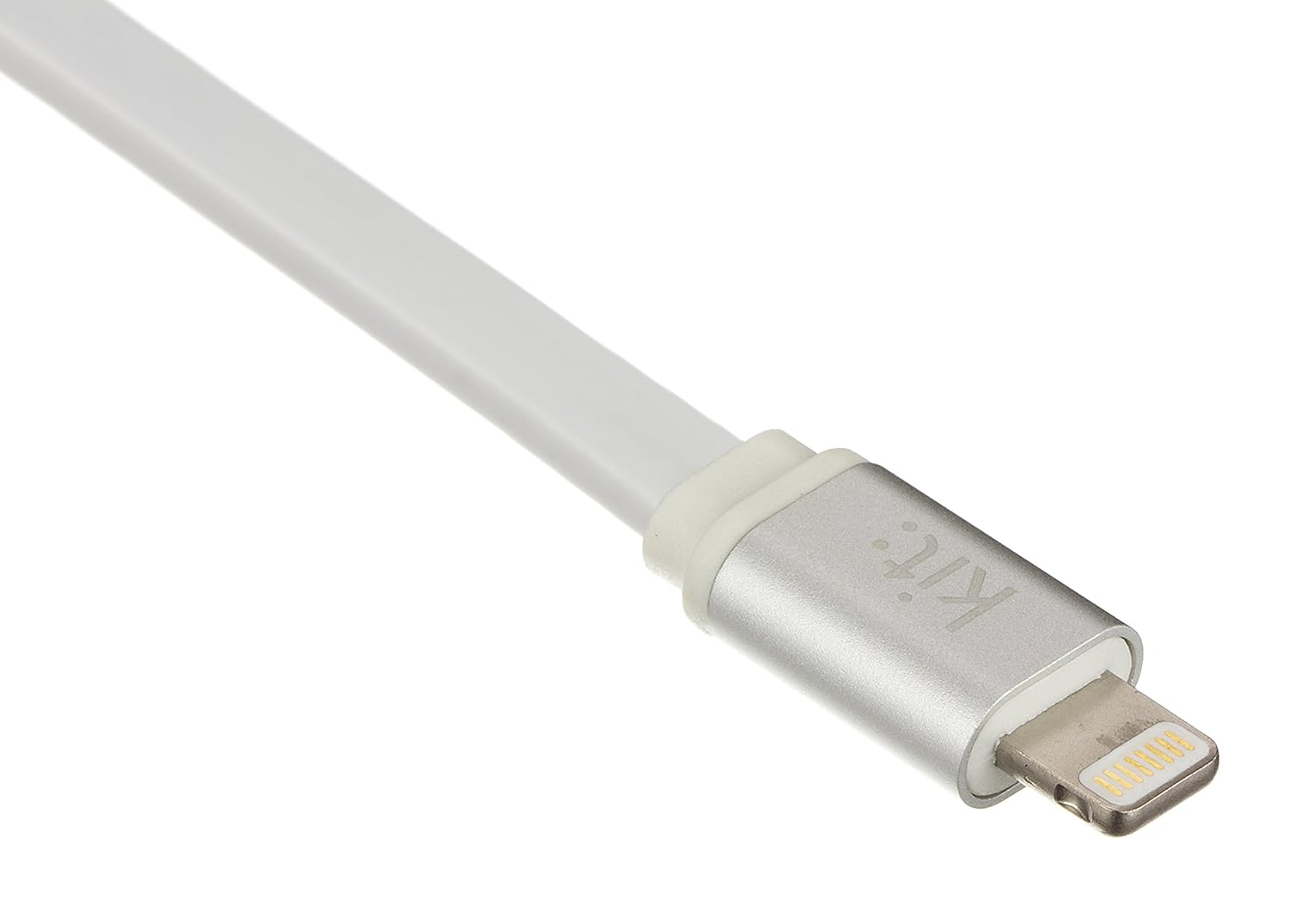Kit Mfi Apple Approved Lightning Data And Charge Flat Cable For Iphone 5/5S/5C/6/6S/6 Plus/6S Plus/Se, Ipad 4Th Generation/Air/Mini/Pro, Ipod Nano 7Th Generation Touch 5Th - Metallic/White