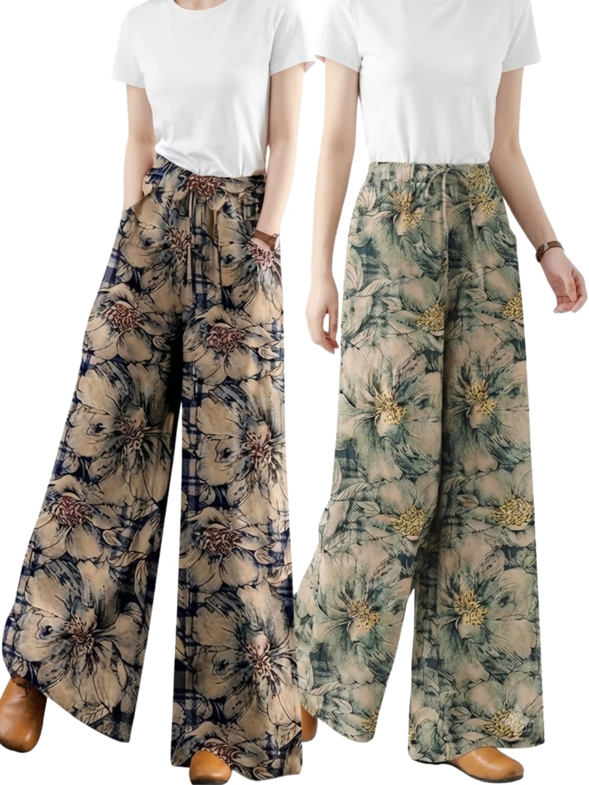 leriya fashion Women's Trouser|Sharara | Boho Harem Pants|Rayon Palazzo Plazo Pant| Loose Fit Baggy Trousers with Elastic Waistband|Casual Yoga & Lounge Wear (Available in Plus Size)-picture-32