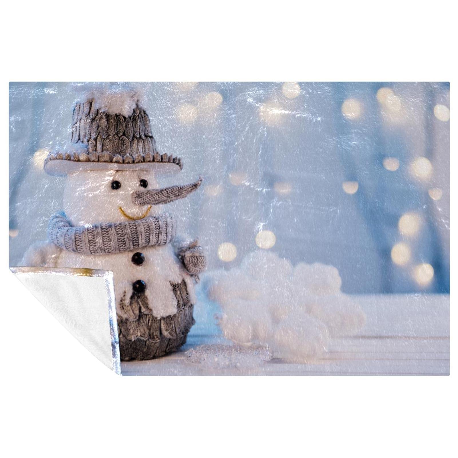 Couverture bonhomme de neige plaid chaud contre le froid canapé lit