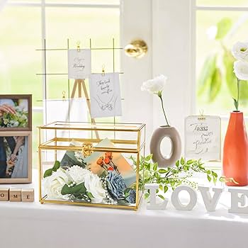 Amazon.com: Okllen Glass Wedding Card Box with Lock and Slot Amazon.com: Okllen Glass Wedding Card Box with Lock and Slot