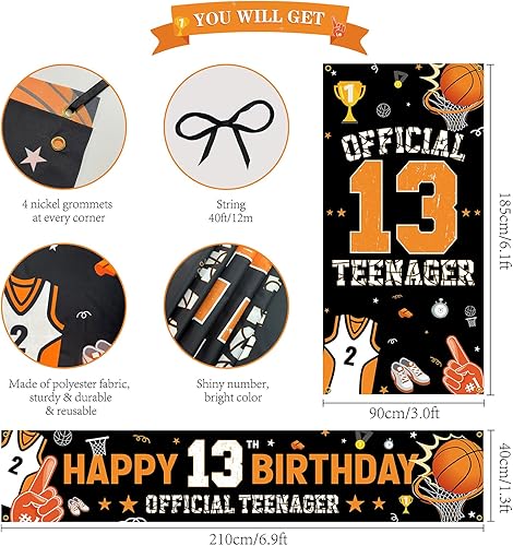Miniatura 2 de Kit de decoración de cumpleaños número 13, decoración de feliz cumpleaños número 13 para niños, adolescentes oficiales de 13 años de edad, fiesta de