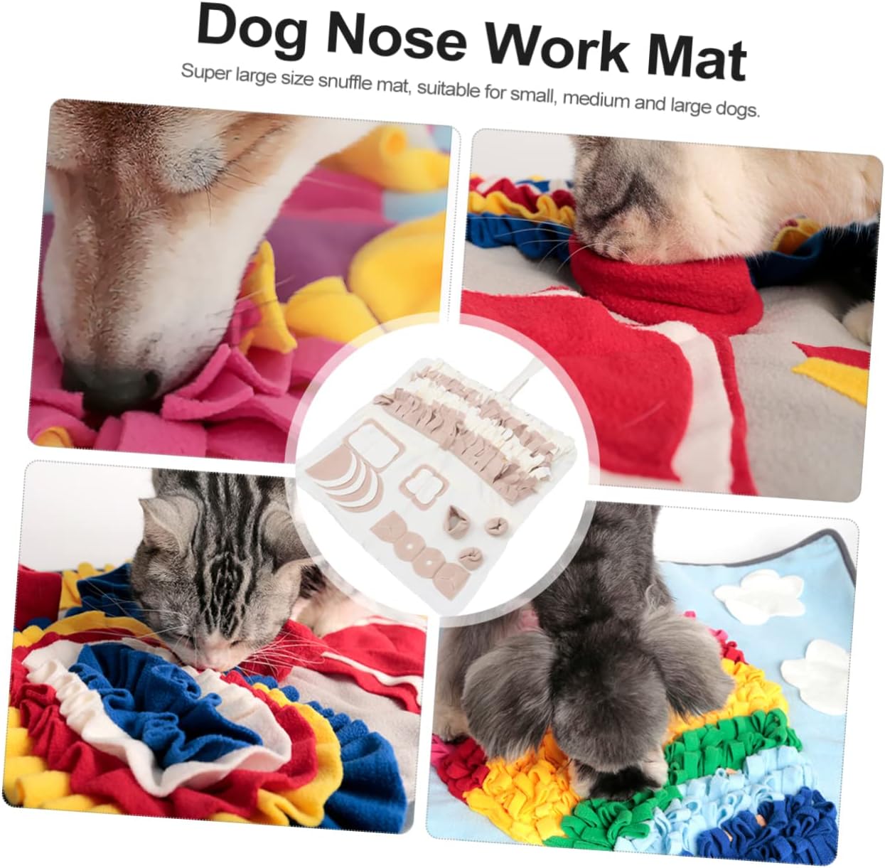 Pet Snuffle Pad -Skid Dog Training Mat for Foraging and Material for Breeds Mealtime Enjoyment and Senses