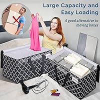 Vista 2 de Bolsas de mudanza extra grandes, bolsas de almacenamiento resistentes con cremallera superior y asas resistentes, suministros de mudanza