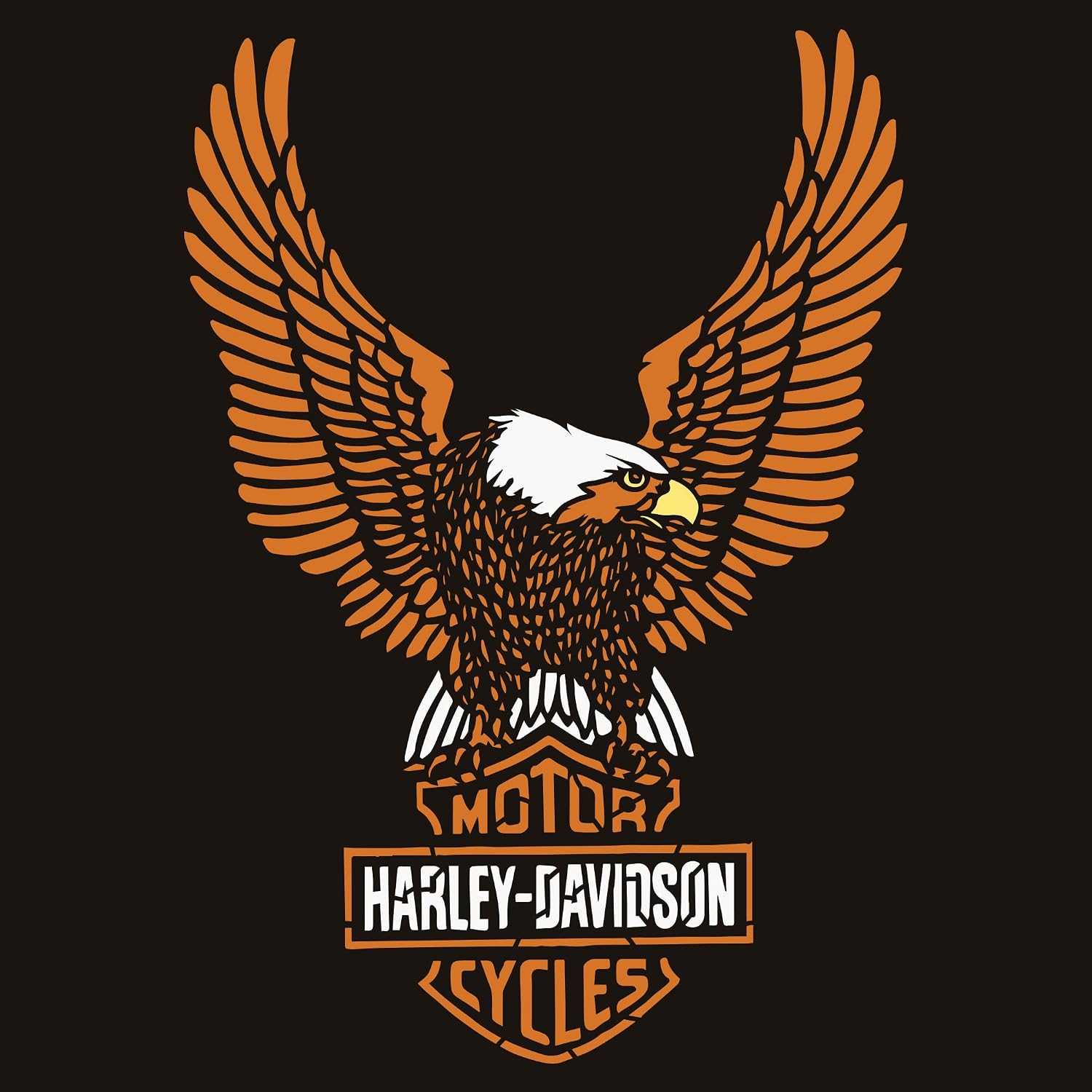Harley Davidson Stencil - Eagle and Shield Best Large Reusable Template Harley Davidson Motorcycle Vinyl for Painting on Wood, Fabric, Floor, Wall Airbrushing, -XS (7.5" x 11") Clear