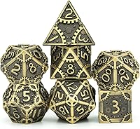 Vista 11 de UDIXI - Juego de dados de 12mm Mini DND, juego de 7 dados de metal poliédricos D&D para juegos de rol (Cobre)