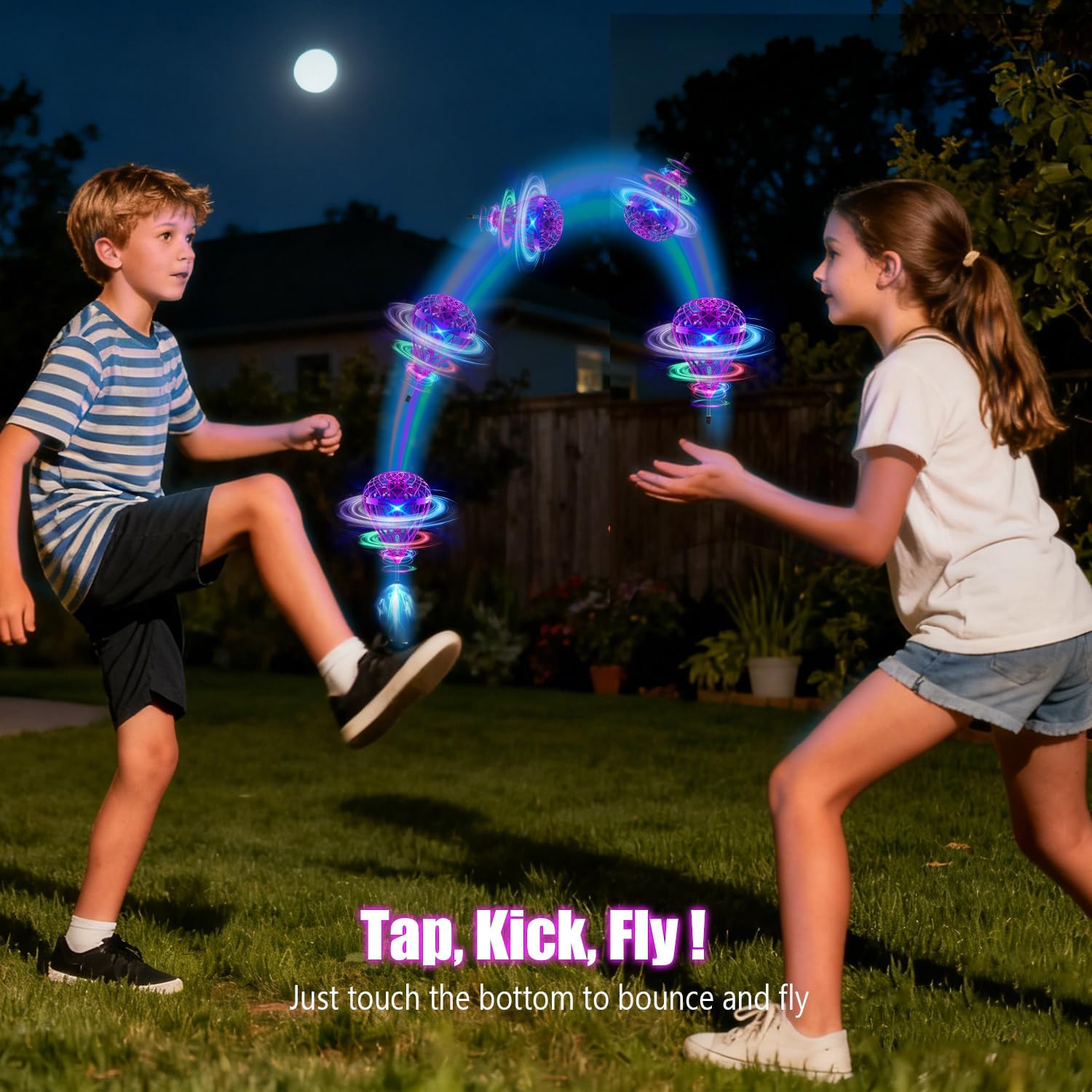 2025 Cosmic Globe,Hover Orb Toy with 3D Flips, Rechargeable Floating Spinner for 6 7 8 9 10 11 12 Years Old Boy&Girls Indoor/Outdoor (Purle)