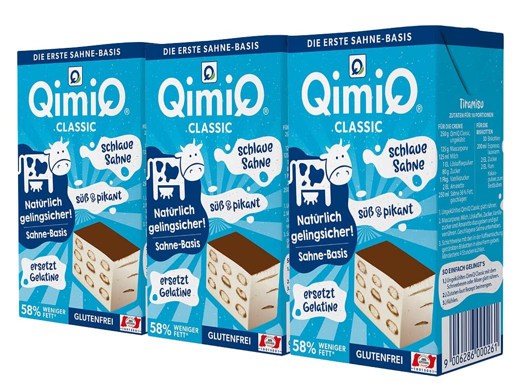 QimiQ Classic natürliches Sahneprodukt Natur 3x250g