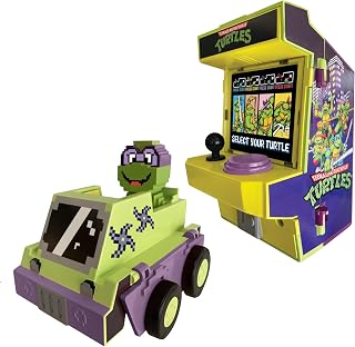 Teenage Mutant Ninja Turtles Arcade Cruisers Donatello Edition, 2-in-1 Arcade Cabinet to Transforming Vehicle with Lights & Sounds and Dual-Screen Lenticular Display