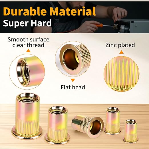 Kit surtido de tuercas para remache 200 piezas M3 M4 M5 M6 M8 miniatura 5