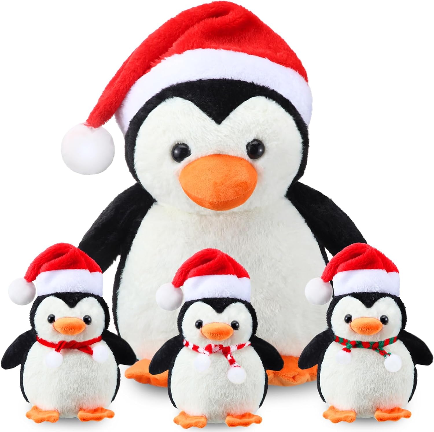 Syhood 4 Pcs Christmas Plush Penguin Stuffed Animal with