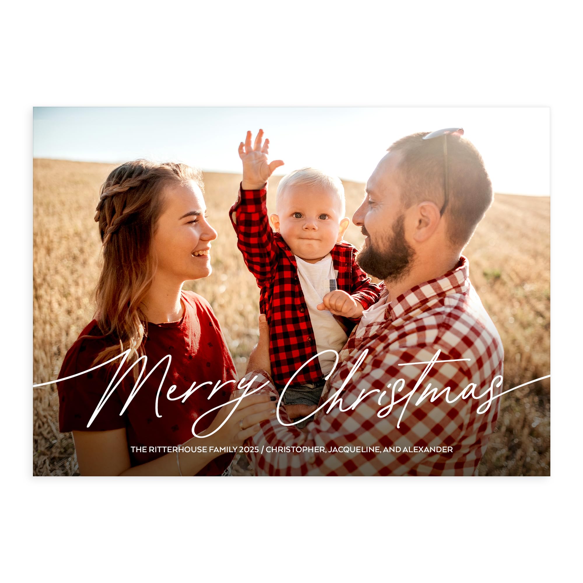 Let's Make Memories Personalized Photo Christmas Cards with Envelopes - Premium Quality - 5x7-2025 Holiday Cards & White Envelopes - Simple Greetings