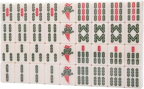Miniatura 8 de Chino tradicional Mahjong Juego Set 144 2Repuestos Color Azul Azulejos