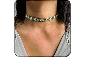 Natural Turquoise Beaded Necklace, Enchanting Teal Choker for Women