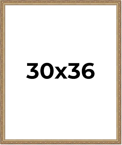 Vista 268 de Poster Palooza Marco de fotos de madera tradicional dorado antiguo de 6 x 18 pulgadas con plexiglás acrílico UV, respaldo de tablero de espuma