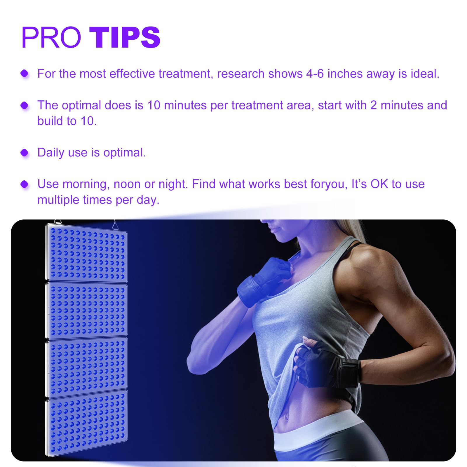 Cozion Lámpara bronceadora 48W, luz de bronceado plegable de doble cara, luz de día con 364 LED para cara y cuerpo, para el hogar