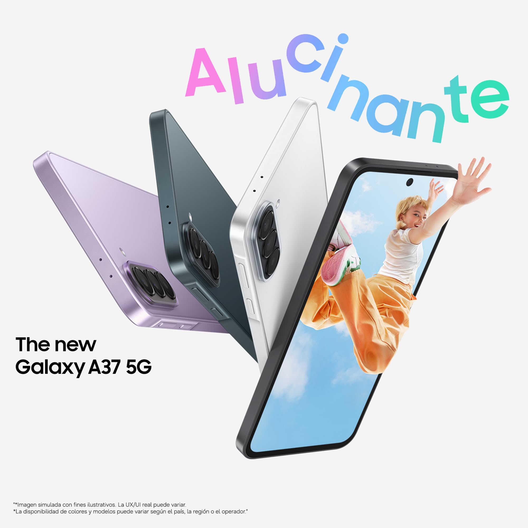 Samsung Galaxy A37 5G, 256GB, Móvil Fino con IA, 8GB, Gran Angular 50MP, Autonomía 2 Días, Batería 5000 mAh, IP68, Garantía del Fabricante 3 Años + 1 Año Extra, Color Verde Oscuro (Versión Española)