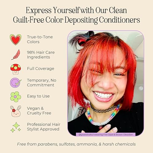 Miniatura 30 de INH Tinte semipermanente para el cabello, acondicionador de depósito de color, tinte verde esmeralda, sin blanqueador ni peróxido, tinte temporal