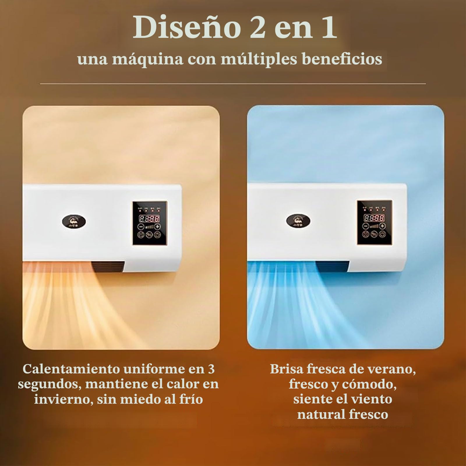 Aire Acondicionado Mini Split sin conductos, 2 en 1 (frío y Calor), montado en la Pared, súper silencioso, con Control Remoto: fácil instalación para el hogar y la Oficina.