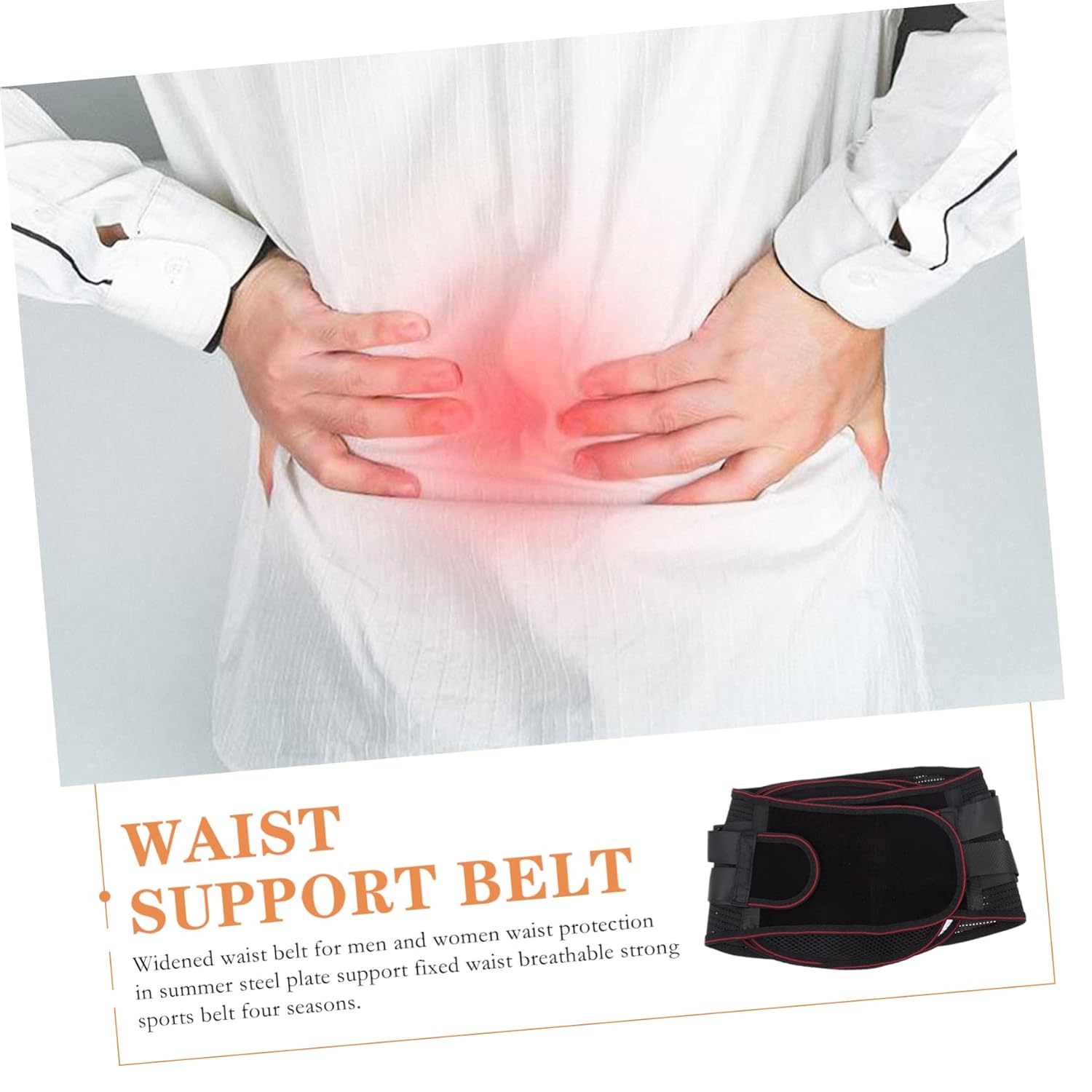 Back Brace Support Men's Lower Back Support Belt Widen Waist Belt for Women Steel Plate Fitness Supply