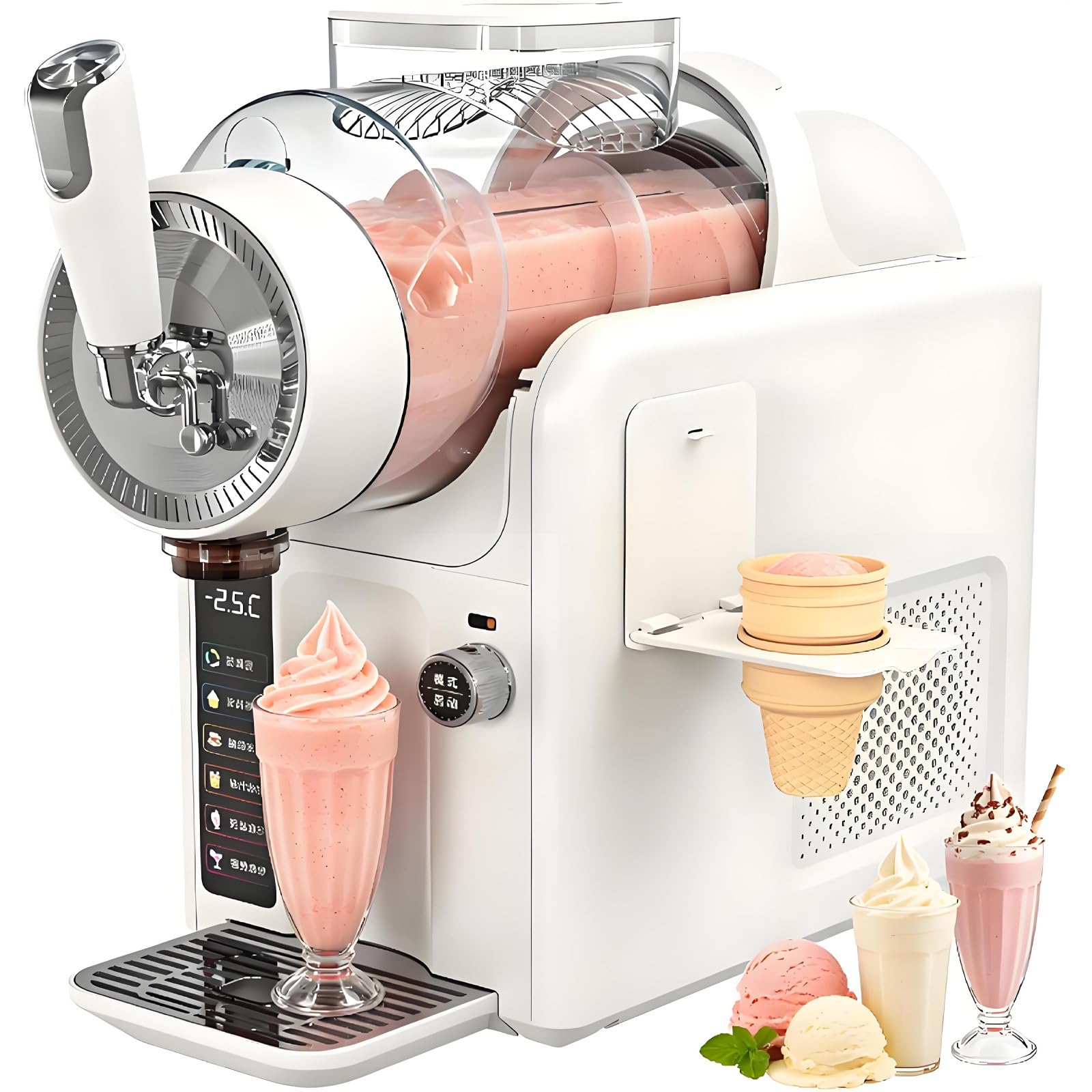 75 oz Slushie Machine, No Ice Needed, Slushy Machine for Home, Professional Fro-zen Drink Machine with Self-Cleaning Function, 5 Preset Slushie Maker for Fro-zen Juice, Smoothie, Milkshake White