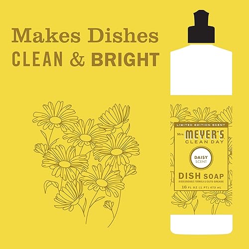 Miniatura 33 de Mrs. Meyer's Clean Day - Detergente líquido para platos, aroma a albahaca, fórmula biodegradable, paquete de 6 unidades, 16 fl oz