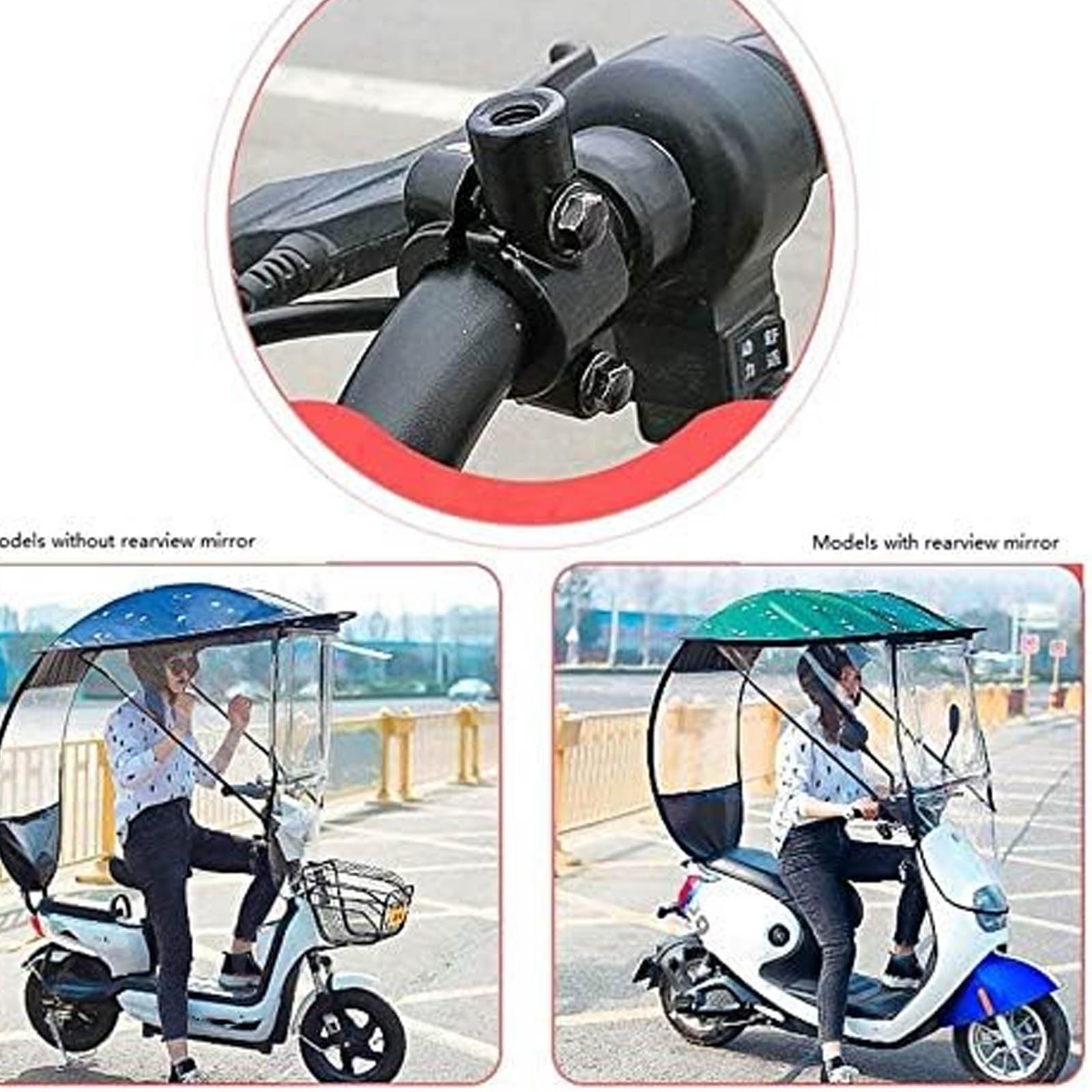 Copertura parasole universale per moto elettrica, copertura antipioggia per moto, copertura antipioggia pieghevole per bici da ciclismo, ombrellone per tettuccio per auto con batteria impermeabile (Ne