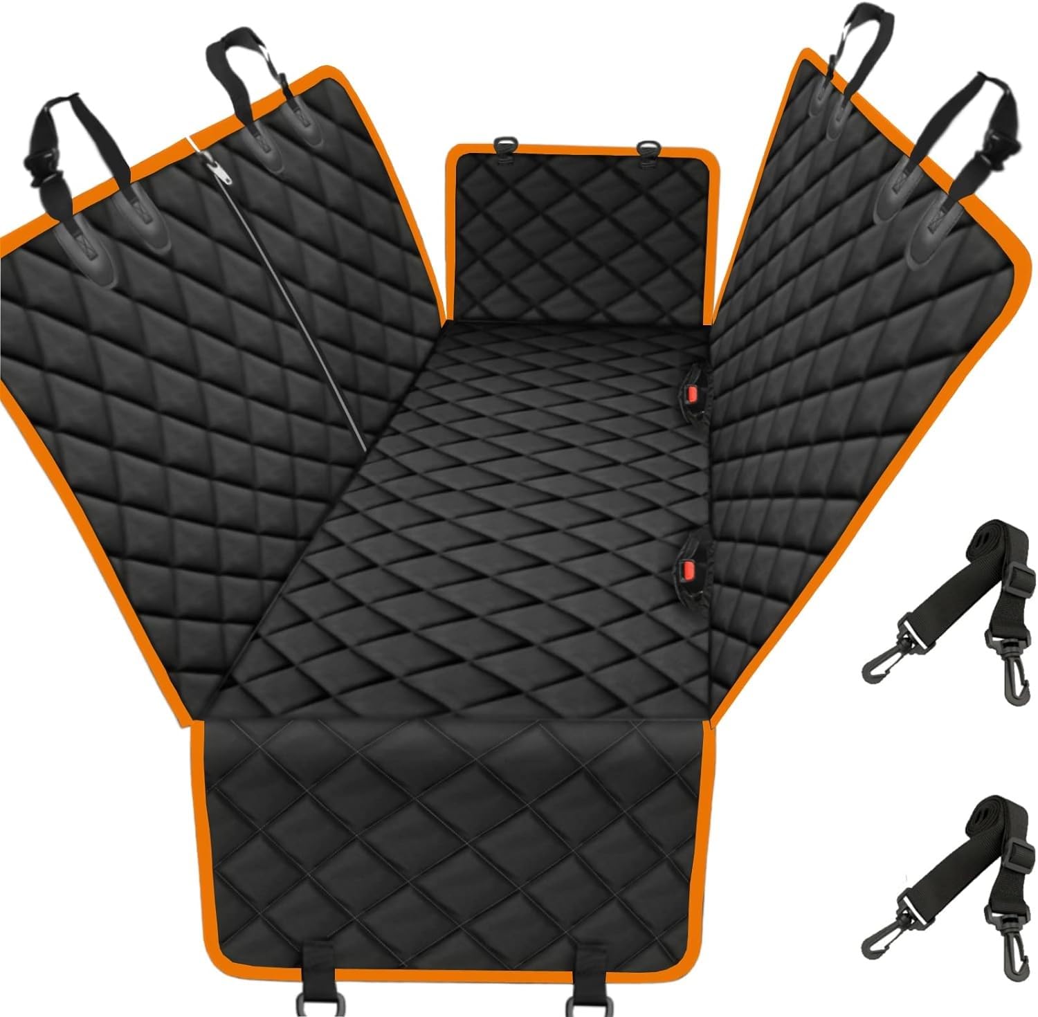 EMPIRE WORLD Dog Car Seat Cover for Back Seat | Dog Seat Cover Waterproof, Durable Scratch Proof for Heavy Duty Cars Trucks and SUV Back Seat Cover for Dogs (Black and Orange, Large: (52 X 59 Inch)) (B0CNRB13B3) Amazon Price History, Amazon Price Tracker