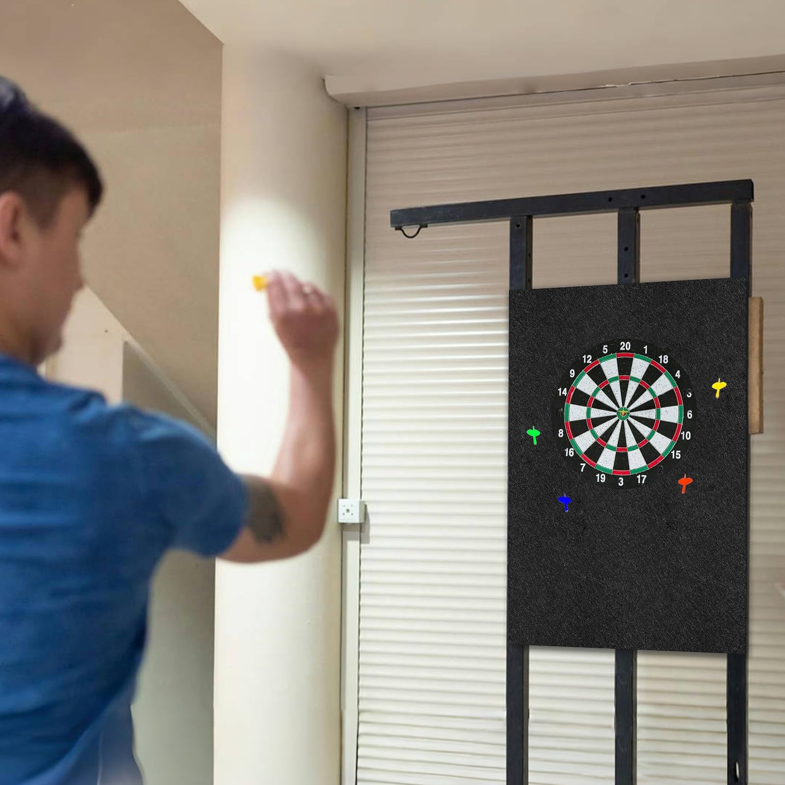 Protège-Murs pour Fléchettes | Protection Pliante de Jeu de Fléchettes - Grande Noire d'Arrière-Plan pour Salle de Classe Bureau Garage Extérieur