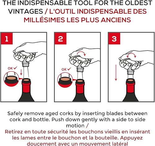 Miniatura 3 de Peugeot - Sacacorchos Mathus - Abrebotellas de dos puntas para corchos de estilo antiguo, negro, 4.5 pulgadas