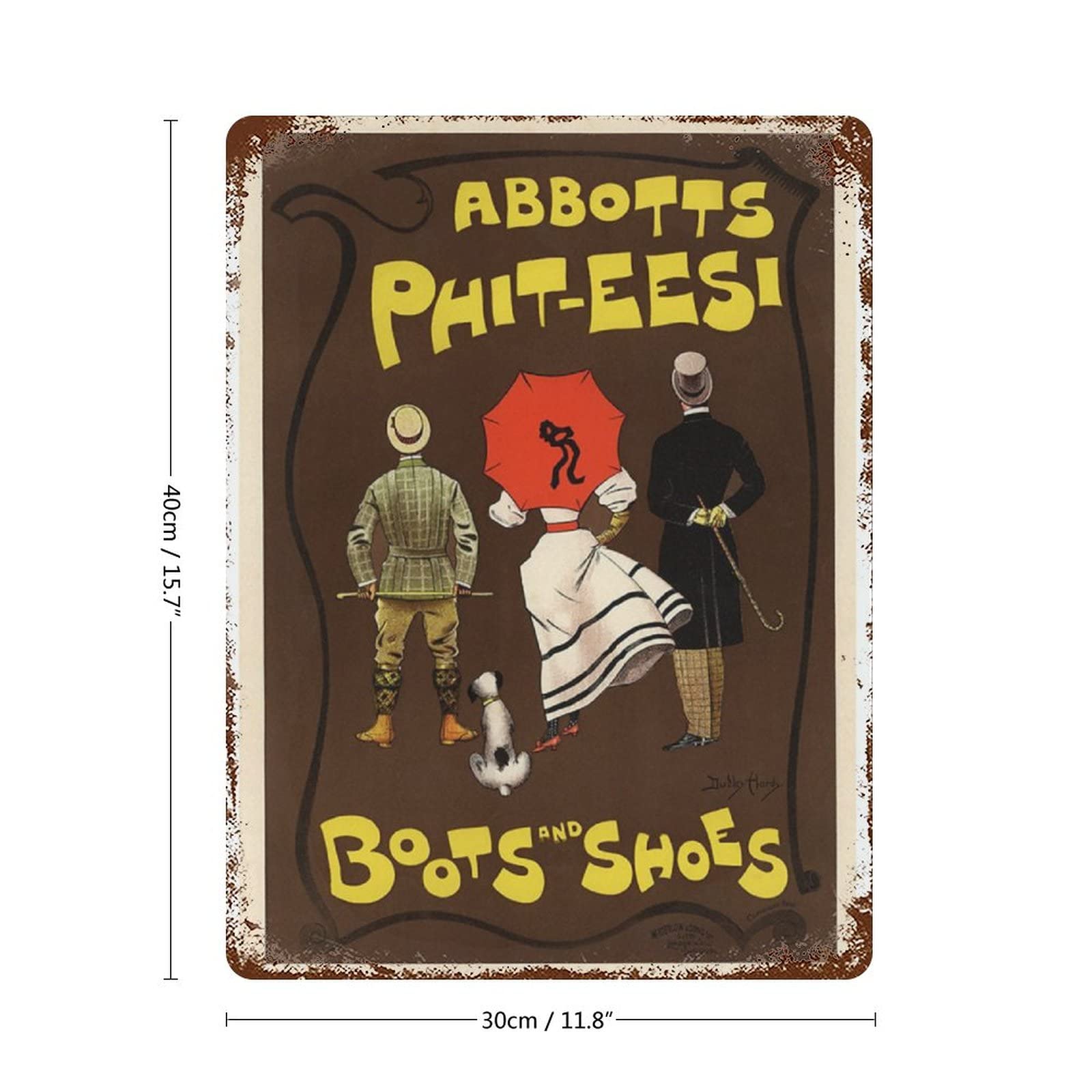 LJYdesigins Retro Tin Signs, Abbotts Phit-Eesi Boots and Shoes - 1900, Coffee Bar Wall Decor Home Signs12x16 Inch