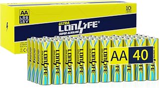 Double A Batteries,40 Pack Alkaline Double A Batteries,AA Alkaline High-Performance Batteries, Leakproof 1.5v Batteries,10-Year Shelf Life