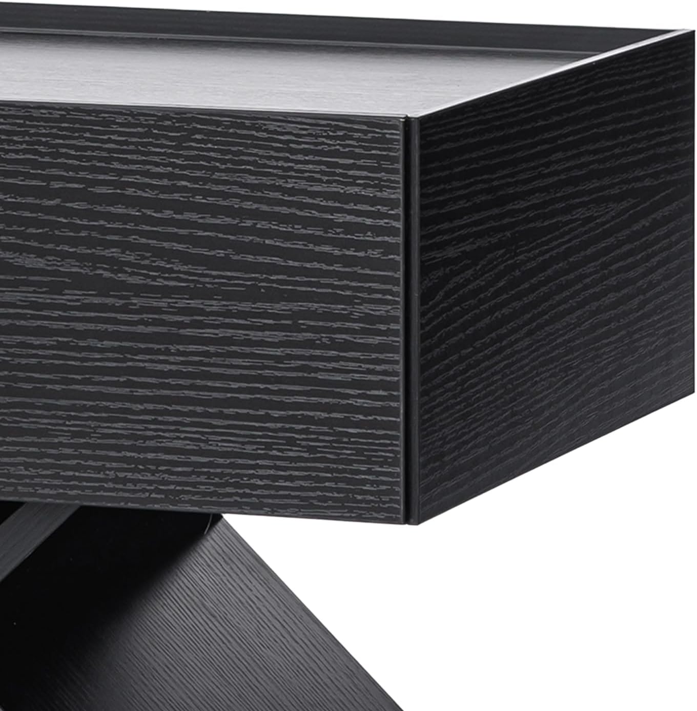 Side Table End Table Living Room Blend of Classic and Modern Elements X-Shape Design with a Steady Floor-Standing Creating a Warm Atmosphere, Wooden Nightstand for Bedroom Black