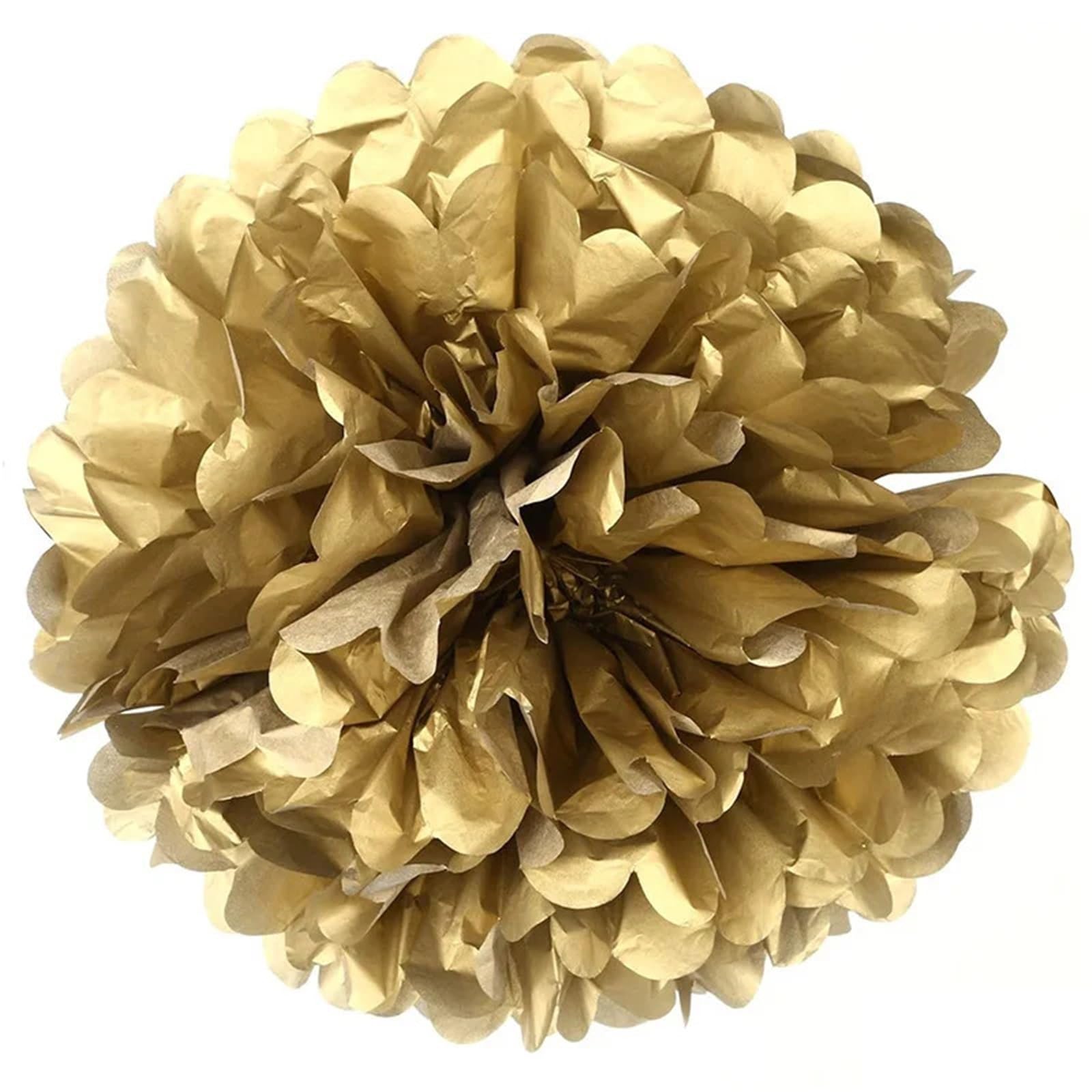 Paper Pom Poms 1pc 10cm Pompon Tissue Paper Pom Poms Flower Balls for Wedding Room Decoration Color Hanging Flowers(Gold)