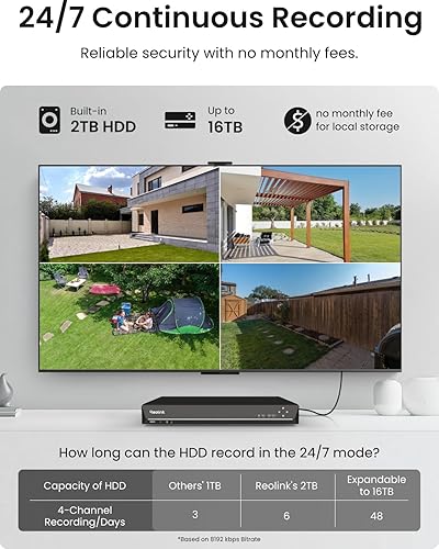 Miniatura 6 de REOLINK Sistema de cámaras de seguridad con cable de 12MP, 4 piezas H.265 Cámaras de vigilancia PoE de 12 megapíxeles UHD, detección de personas,