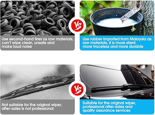 Miniatura 4 de ASLAM Repuestos de limpiaparabrisas de 26 + 14 pulgadas para Nissan Rogue 2008-2014, Versa Note Original Mitsuba Hybrid limpiaparabrisas compatible