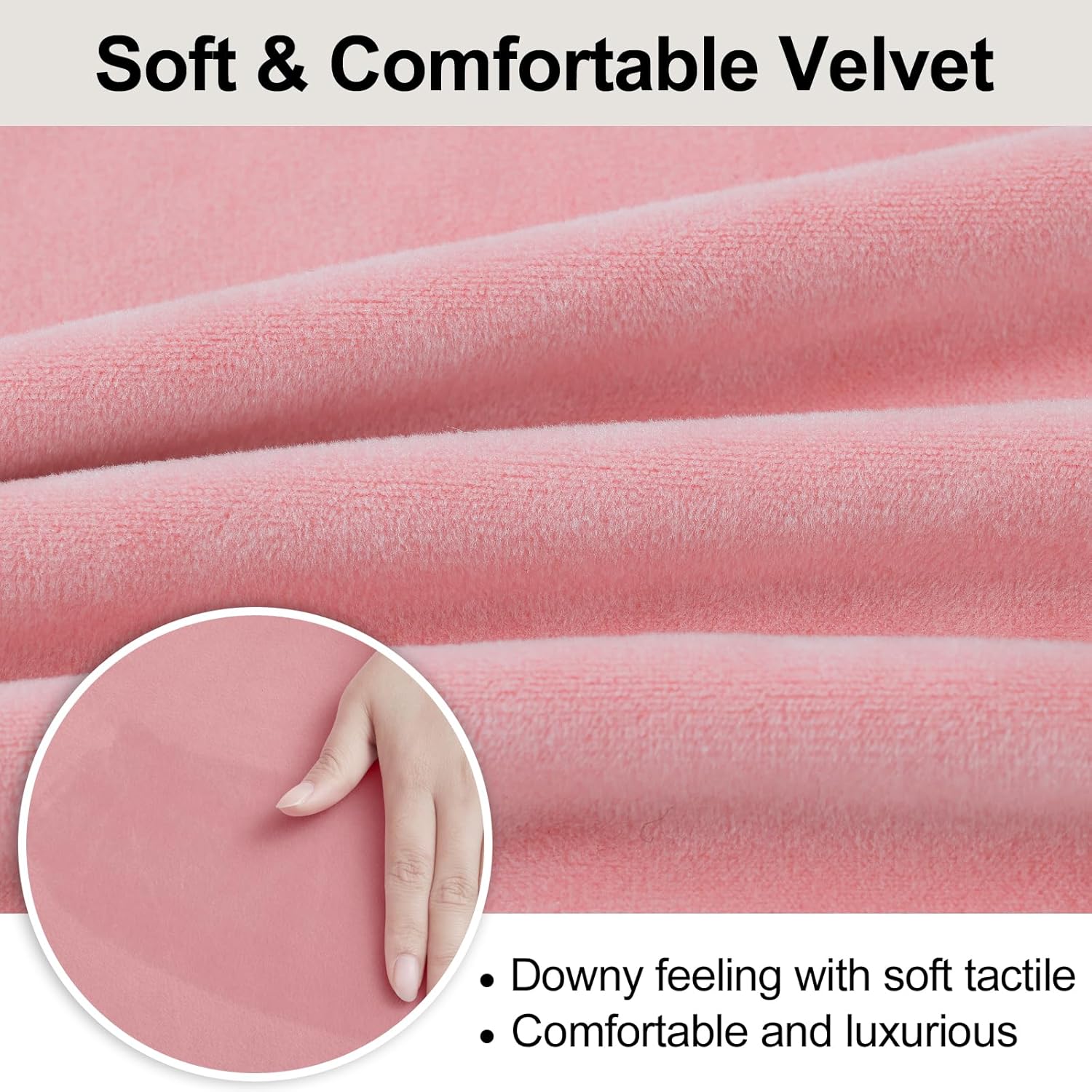 Smiry Velvet Stretch Dining Room Chair Covers Set of 6, Soft Removable Washable Chair Slipcovers Kitchen Parsons Chair Protector, Pink