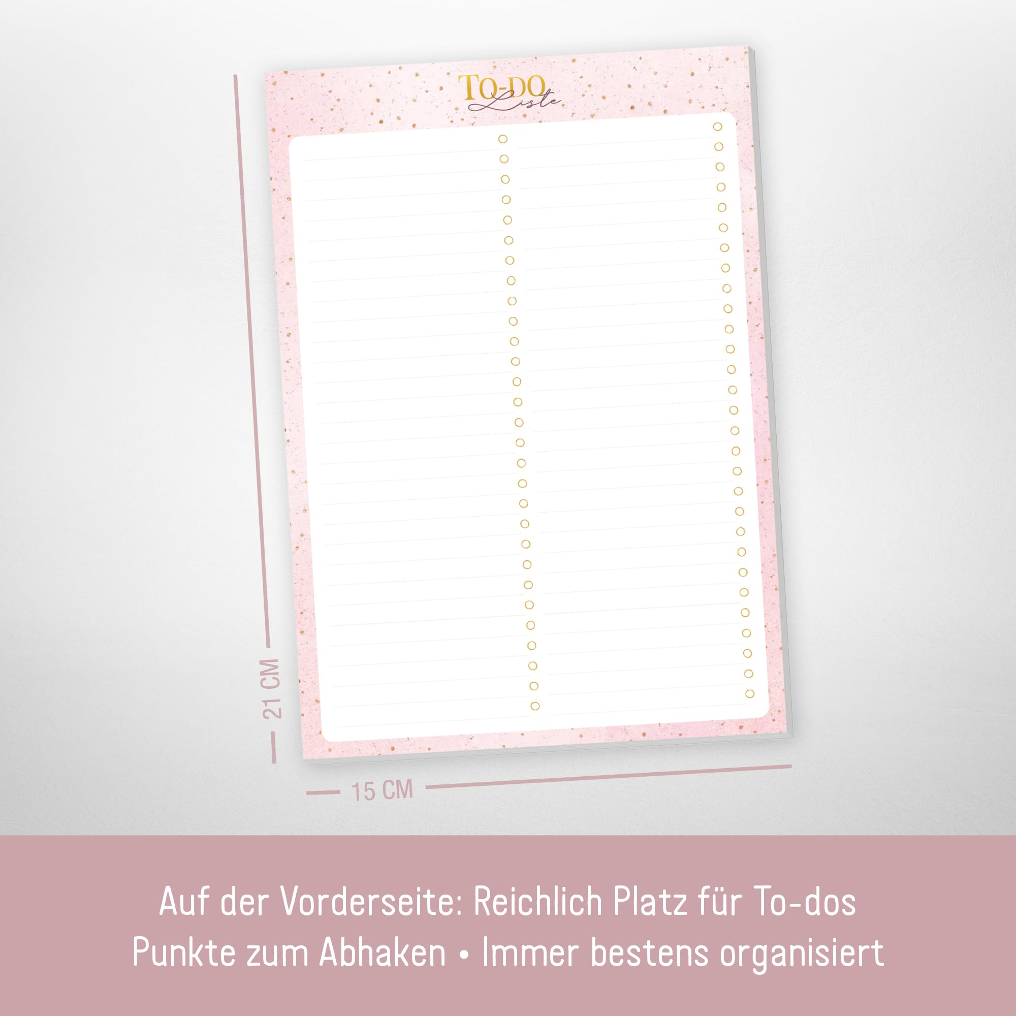Paper&you® Bloc De Notas A6 "Golden Dots" Con 50 Hojas Separables - Bloc De Notas, Agenda Diaria, Organizador - Sostenible Y Respetuoso Con El Clima