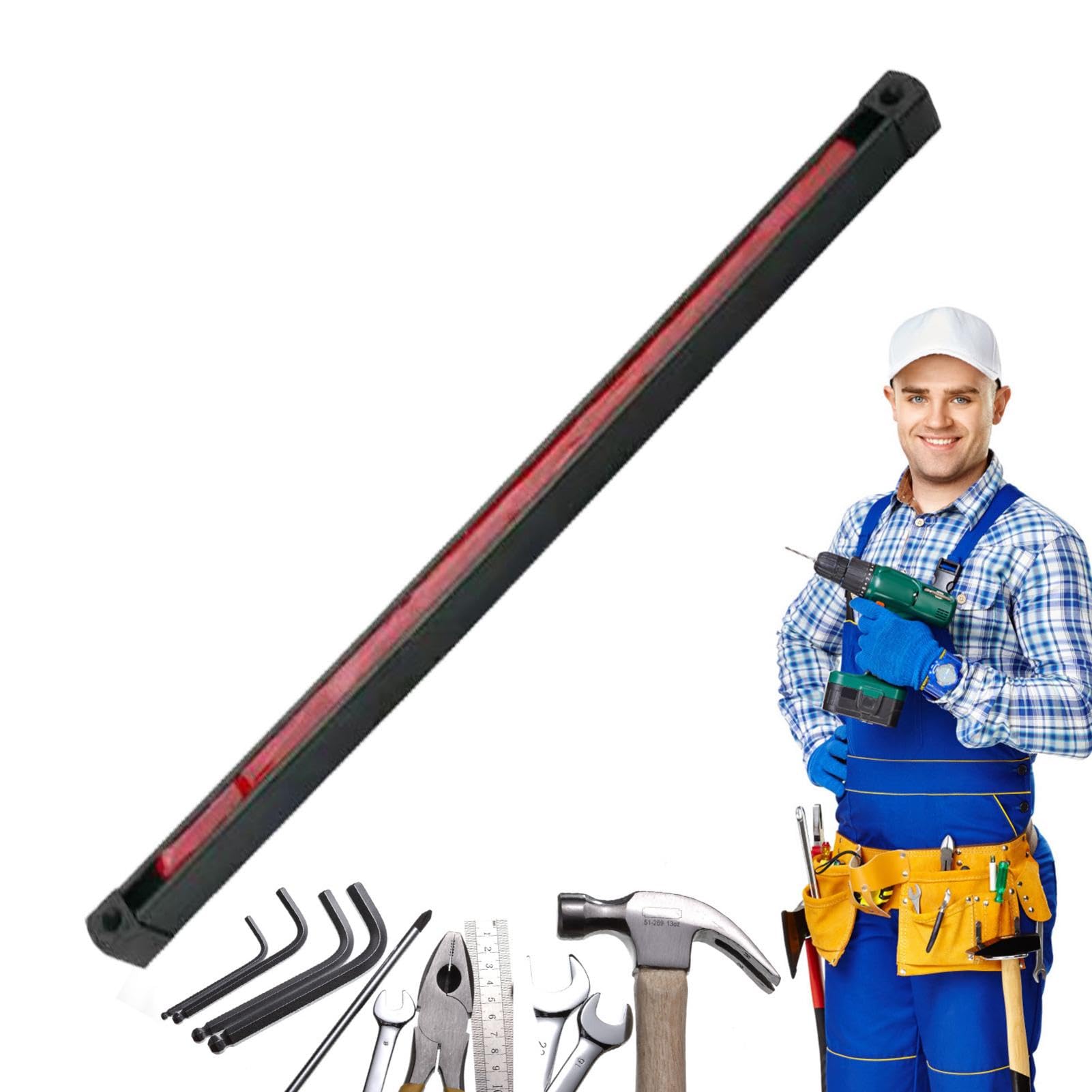 Tira magnética de herramientas de 1/3 – Tira magnética para destornillador, tira magnética de llave | Tira de soporte de herramientas de pared resistente, tira magnética portátil para banco de | Accesorios de garaje, organización de garaje que ahorra espa