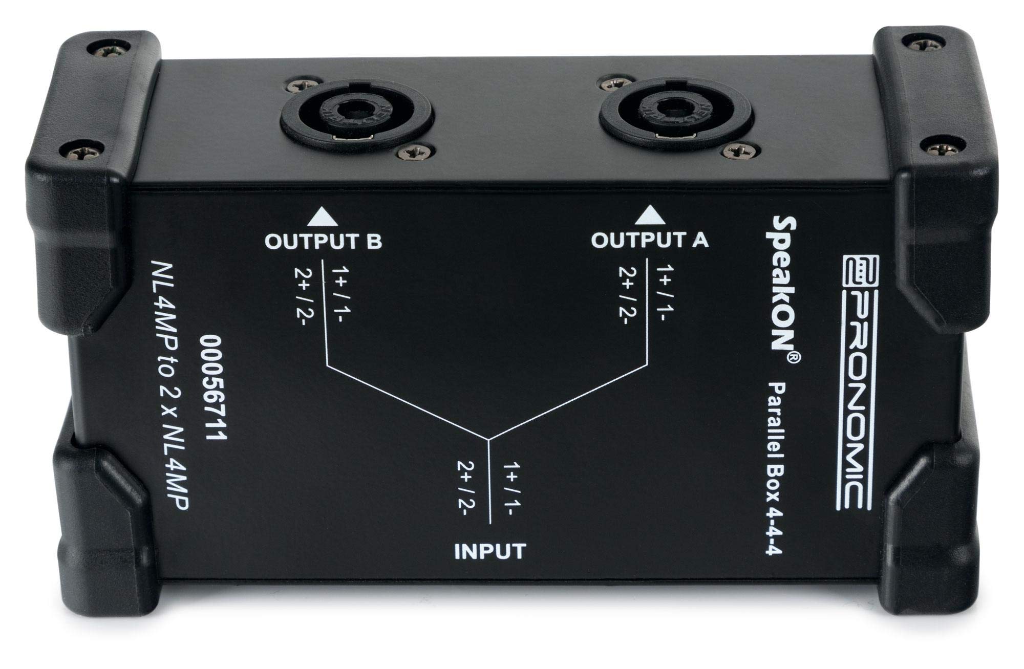 Pronomic Boîte Parallèle Speakon 4-4-4 - Splitter pour câble Speakon - divise un signal 2 ou 4 pôles en 2 signaux - connecteurs Neutrik d'origine - boîtier robuste en acier - noir