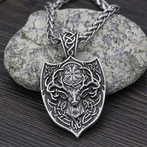 Miniatura 3 de Leprato Collar vikingo nórdico, amuleto de runa vikinga nórdica, dije de amuleto vikingo, regalo de joyería para hombres y mujeres