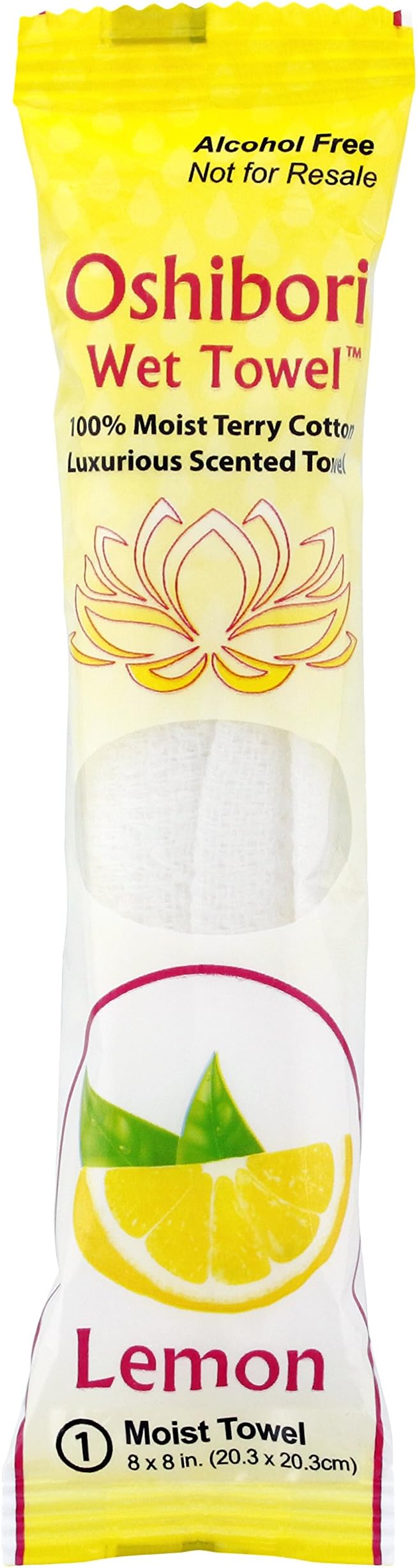 Oshibori Moist Cotton Towels - Lemon 50 Pack