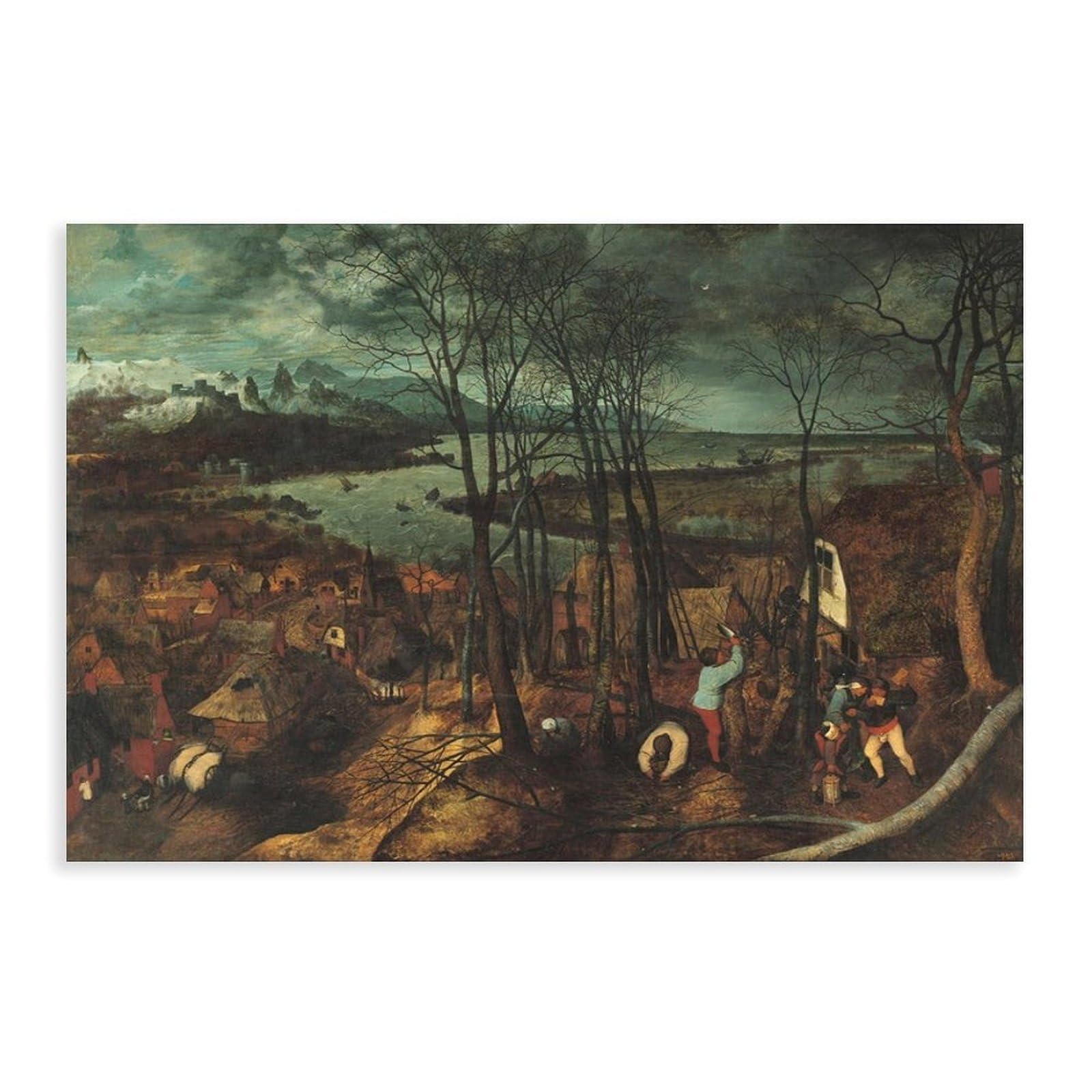 Gieig Unframe The Gloomy Day - Pieter Bruegel The Elder Art Wall Decoration Poster Family Bar Restaurant Garage Cafe Art Sign Gift 20X30inch(50X75cm)